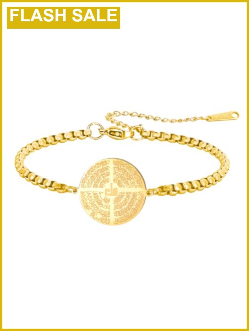 Adjustable Stainless Steel Ayatul Kursi Bracelet Arabic Engraved Islamic Gift